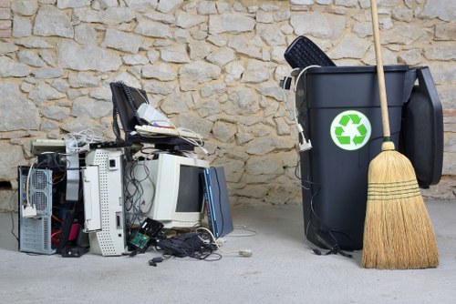 Professional garage clearance team working